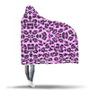 Purple Cheetah Leopard Pattern Print Hooded Blanket-grizzshop