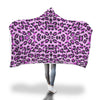 Purple Cheetah Leopard Pattern Print Hooded Blanket-grizzshop