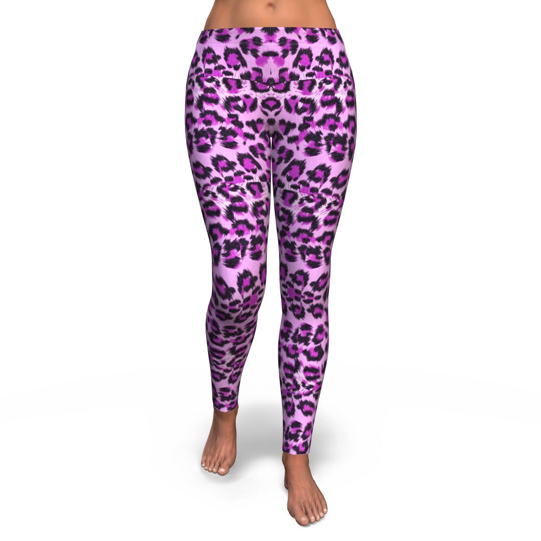 Purple Cheetah Leopard Pattern Print Pattern Women Leggings-grizzshop