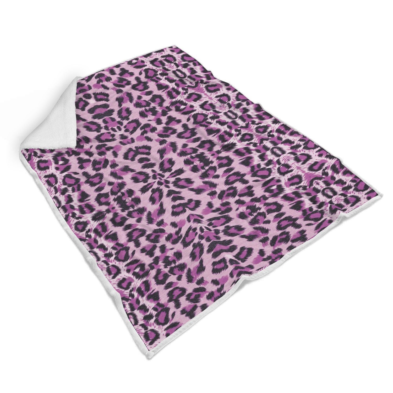 Purple Cheetah Leopard Pattern Print Throw Blanket-grizzshop