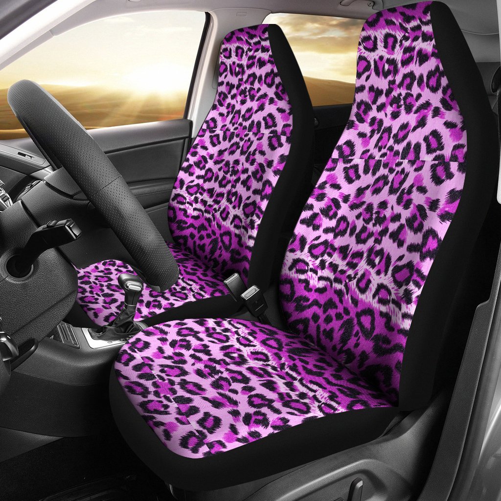 Purple Cheetah Leopard Pattern Print Universal Fit Car Seat Cover-grizzshop