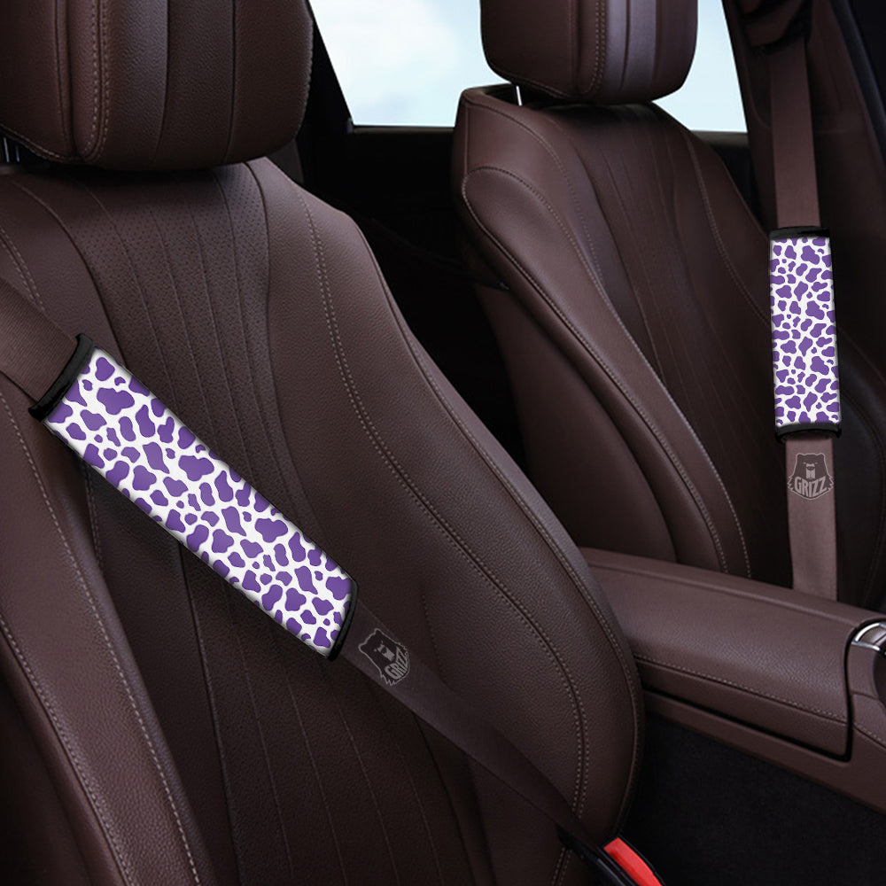 Purple Cow Print Pattern Car Seat Belt Cover-grizzshop