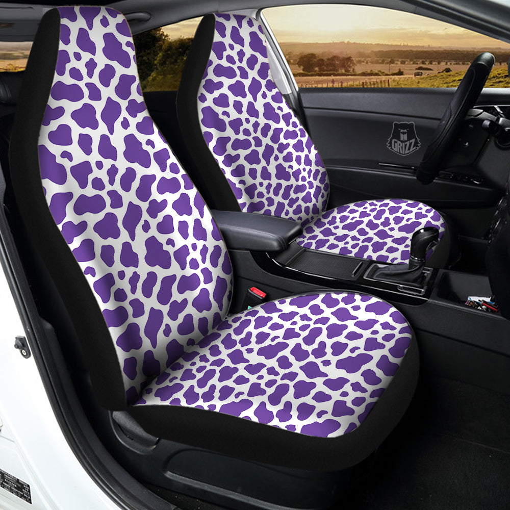 Purple Cow Print Pattern Car Seat Covers-grizzshop