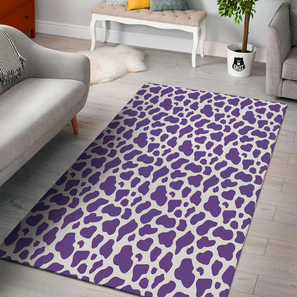Purple Cow Print Pattern Floor Mat-grizzshop