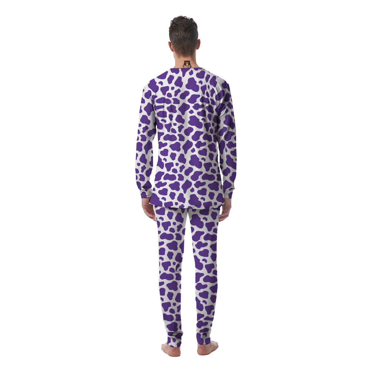 Purple Cow Print Pattern Men's Pajamas-grizzshop