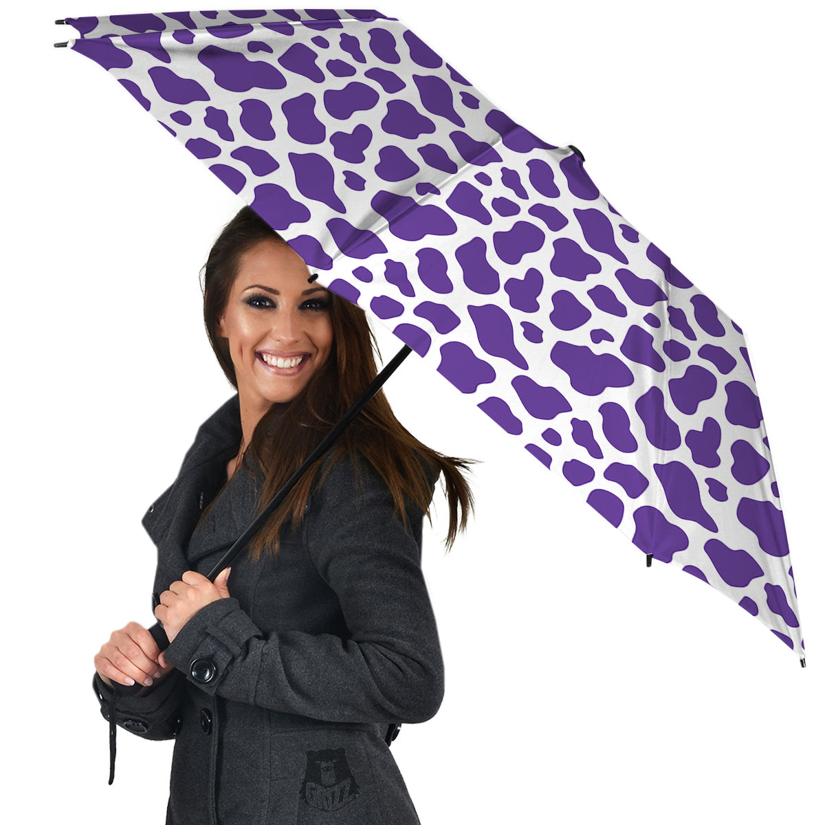 Purple Cow Print Pattern Umbrella-grizzshop