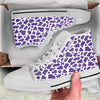 Purple Cow Print Pattern White High Top Shoes-grizzshop