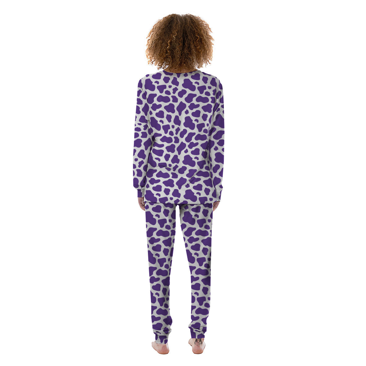 Purple Cow Print Pattern Women's Pajamas-grizzshop