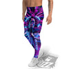 Purple Cyber Skeleton Print Men's Leggings-grizzshop