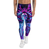 Purple Cyber Skeleton Print Men's Leggings-grizzshop