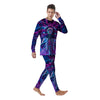 Purple Cyber Skeleton Print Men's Pajamas-grizzshop