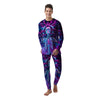 Purple Cyber Skeleton Print Men's Pajamas-grizzshop