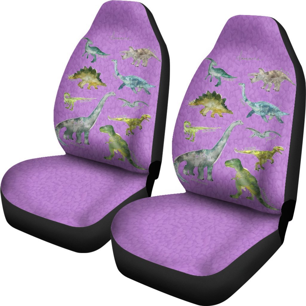 Purple Dinosaurs Universal Fit Car Seat Covers-grizzshop