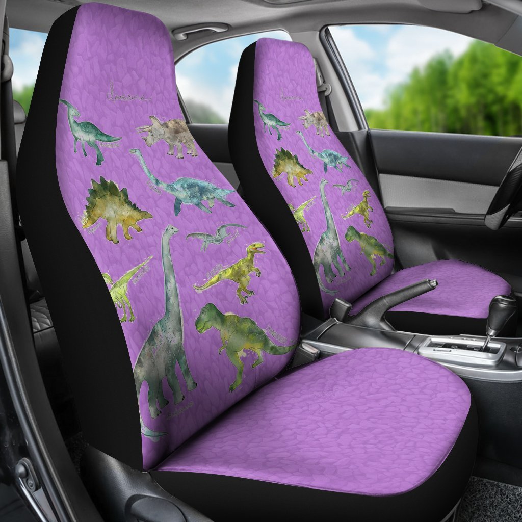 Purple Dinosaurs Universal Fit Car Seat Covers-grizzshop