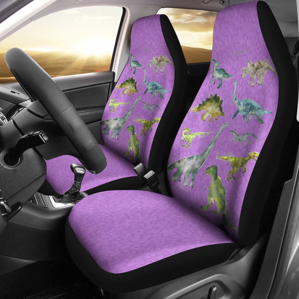 Purple Dinosaurs Universal Fit Car Seat Covers-grizzshop