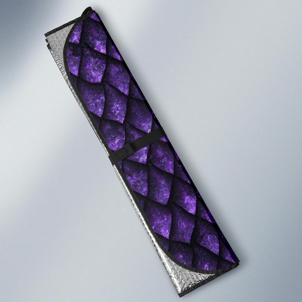 Purple Egg Skin Dragon Pattern Print Car Sun Shade-grizzshop