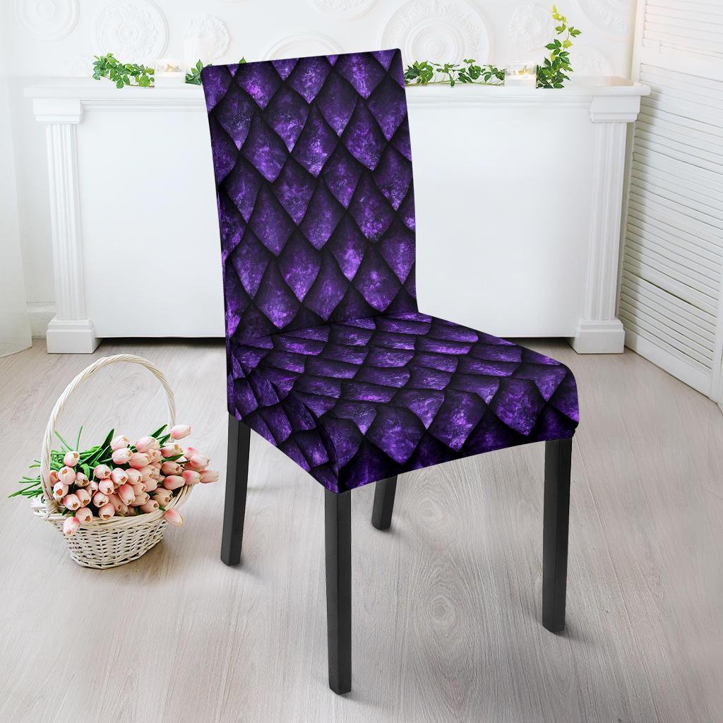 Purple Egg Skin Dragon Pattern Print Chair Cover-grizzshop