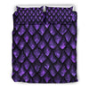 Purple Egg Skin Dragon Pattern Print Duvet Cover Bedding Set-grizzshop