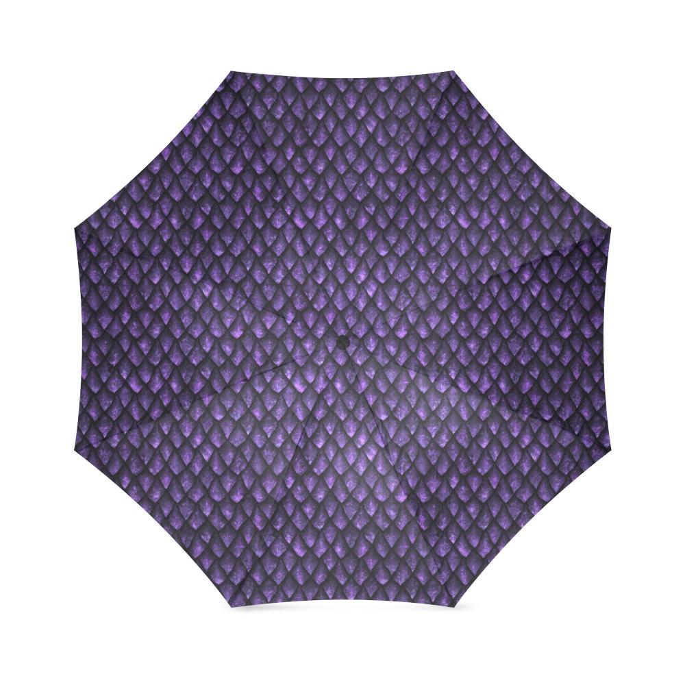 Purple Egg Skin Dragon Pattern Print Foldable Umbrella-grizzshop