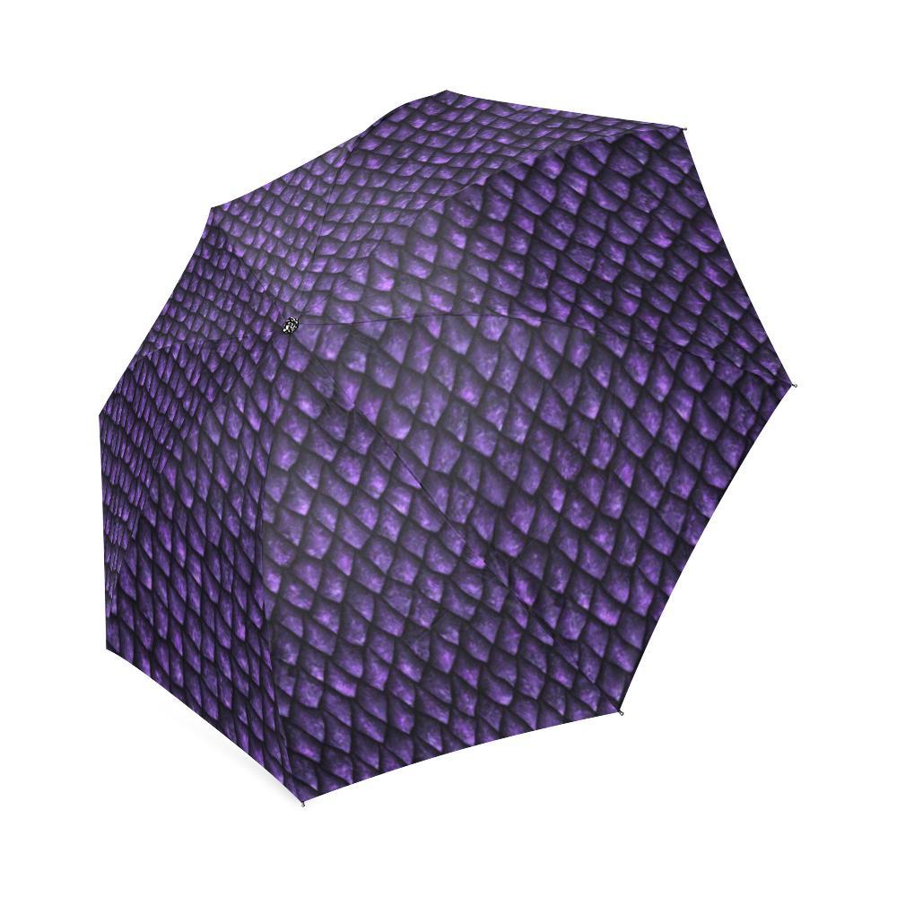 Purple Egg Skin Dragon Pattern Print Foldable Umbrella-grizzshop