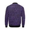 Purple Egg Skin Dragon Pattern Print Men's Bomber Jacket-grizzshop