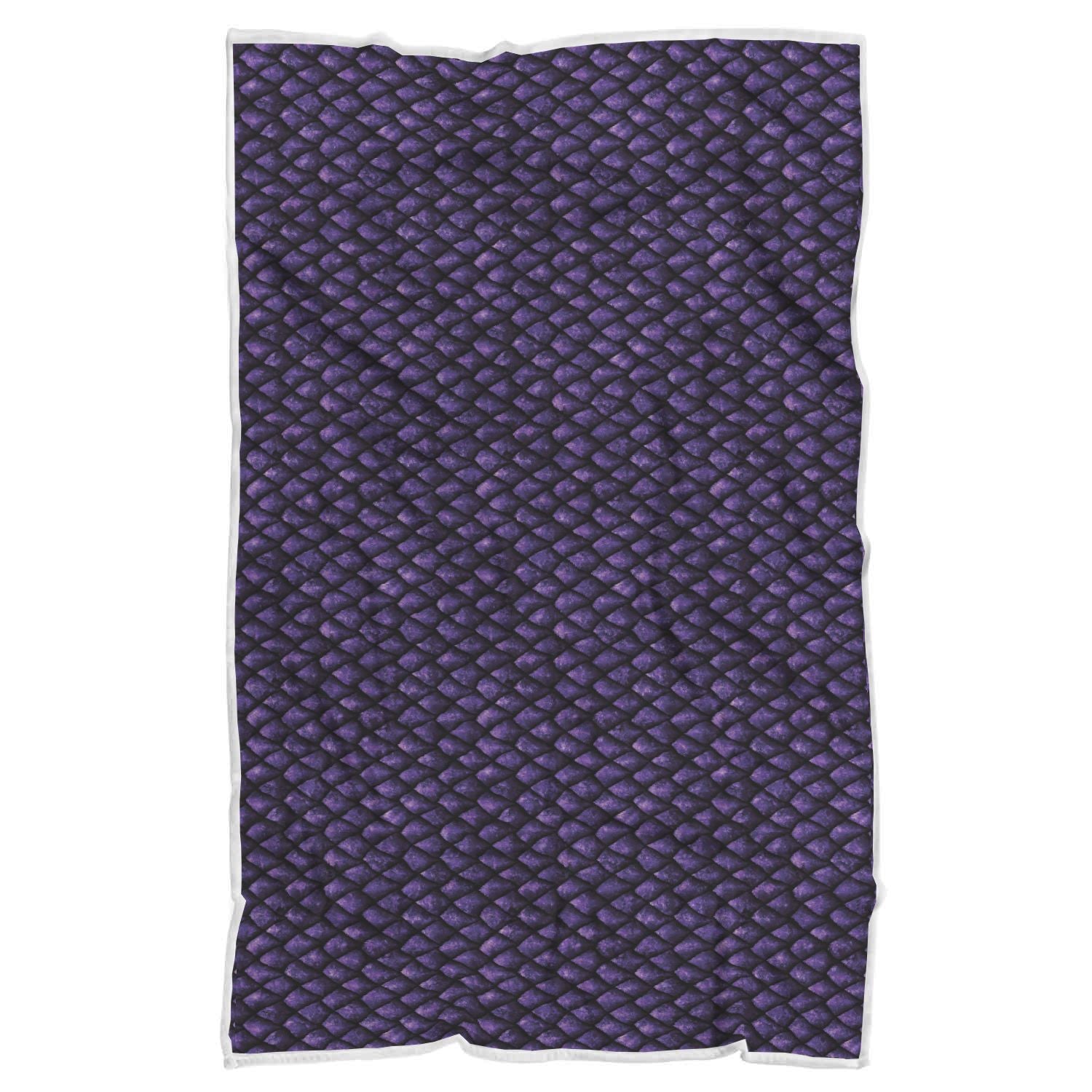 Purple Egg Skin Dragon Pattern Print Throw Blanket-grizzshop