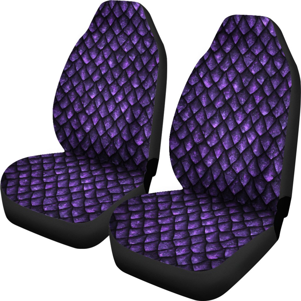 Purple Egg Skin Dragon Pattern Print Universal Fit Car Seat Cover-grizzshop
