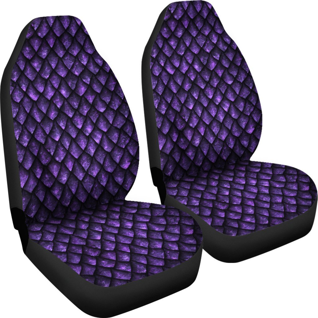 Purple Egg Skin Dragon Pattern Print Universal Fit Car Seat Cover-grizzshop