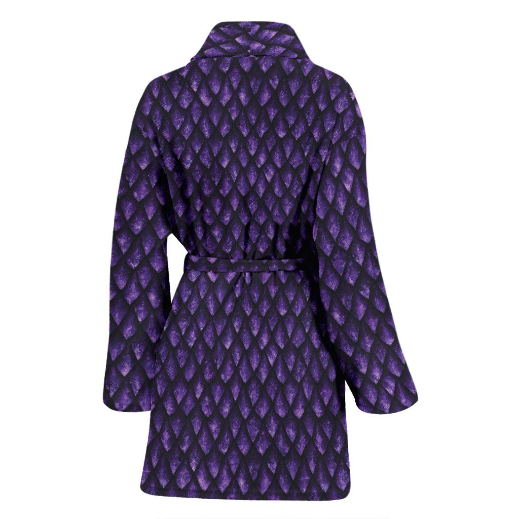 Purple Egg Skin Dragon Pattern Print Women Long Robe-grizzshop