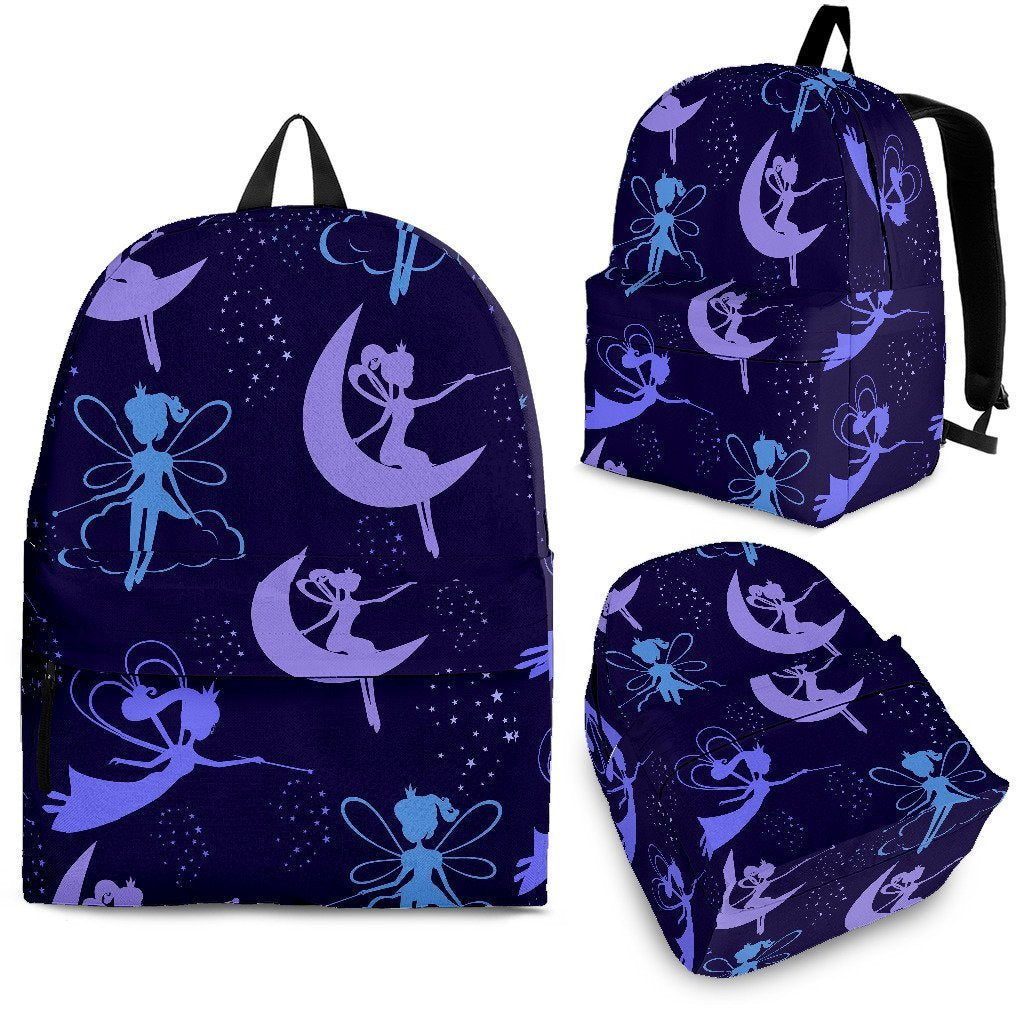 Purple Fairy Pattern Print Backpack-grizzshop