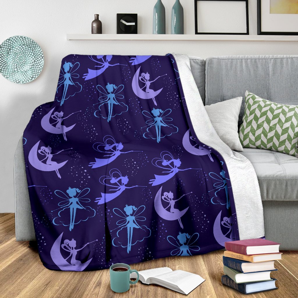 Purple Fairy Pattern Print Blanket-grizzshop