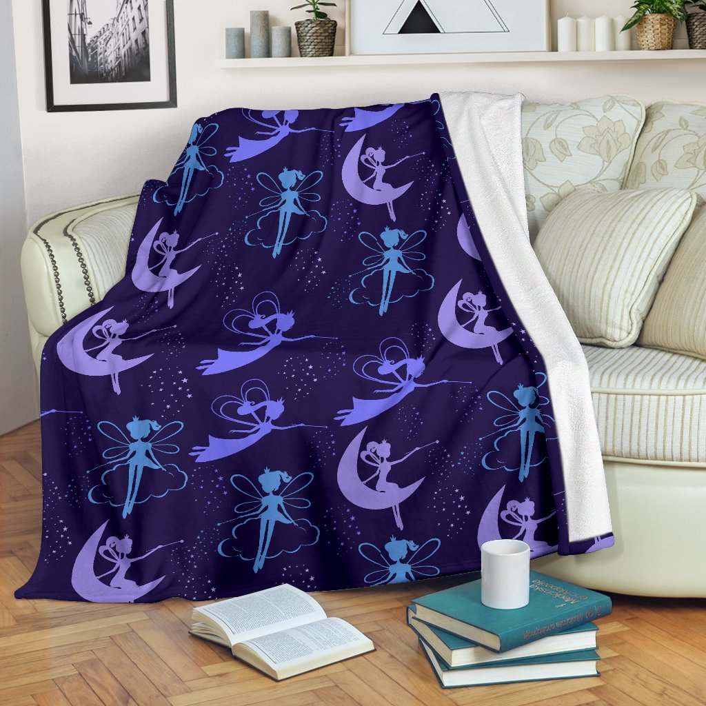 Purple Fairy Pattern Print Blanket-grizzshop