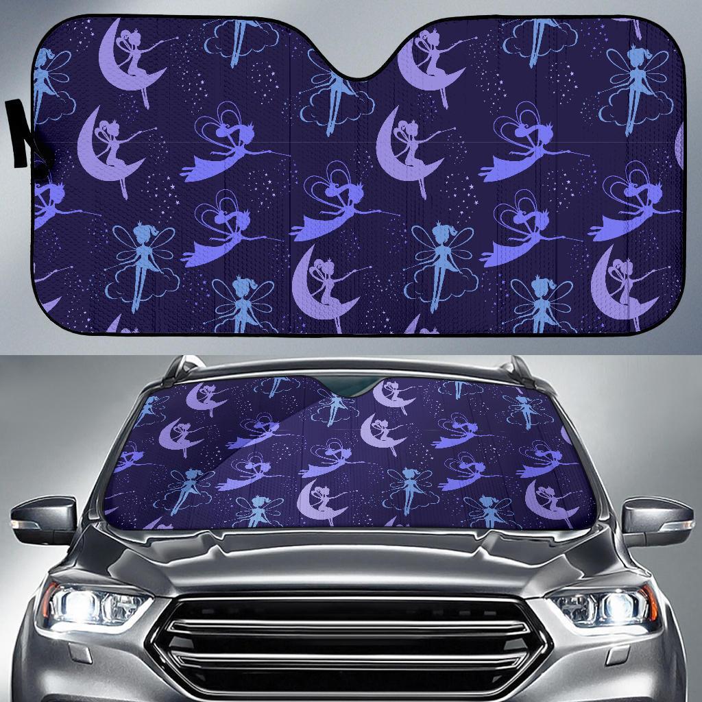 Purple Fairy Pattern Print Car Sun Shade-grizzshop