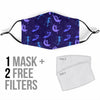 Purple Fairy Pattern Print Face Mask-grizzshop