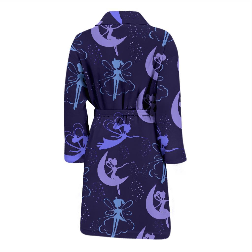 Purple Fairy Pattern Print Men Long Robe-grizzshop