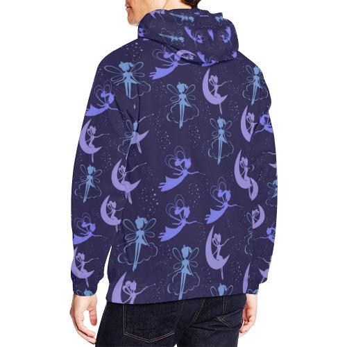 Purple Fairy Pattern Print Men Pullover Hoodie-grizzshop