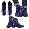 Purple Fairy Pattern Print Men Women Leather Boots-grizzshop