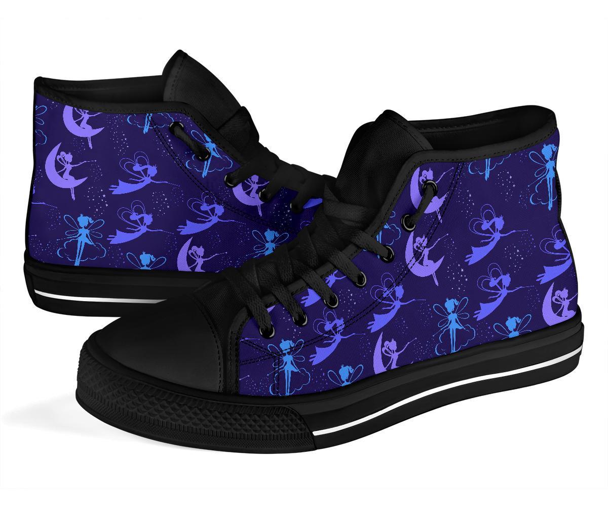 Purple Fairy Pattern Print Men Women's High Top Shoes-grizzshop