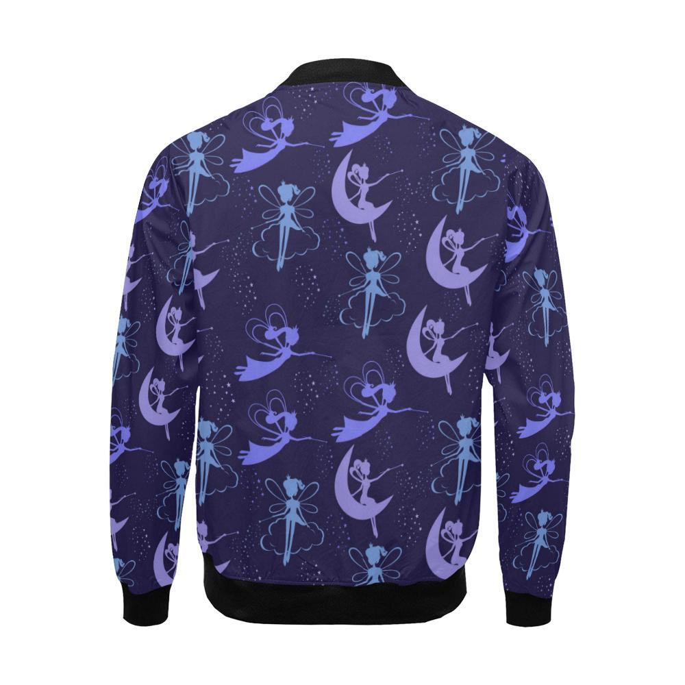 Purple Fairy Pattern Print Men's Bomber Jacket-grizzshop