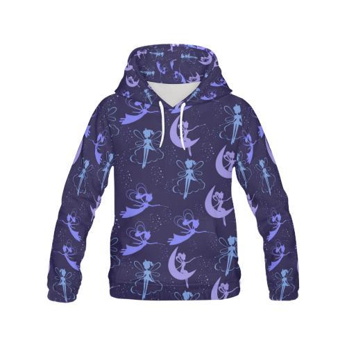 Purple Fairy Pattern Print Women Pullover Hoodie-grizzshop