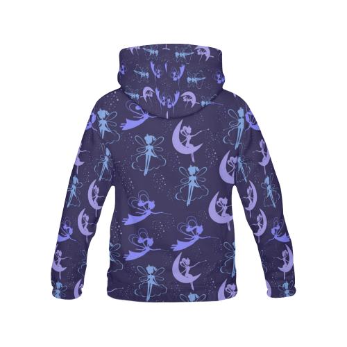 Purple Fairy Pattern Print Women Pullover Hoodie-grizzshop