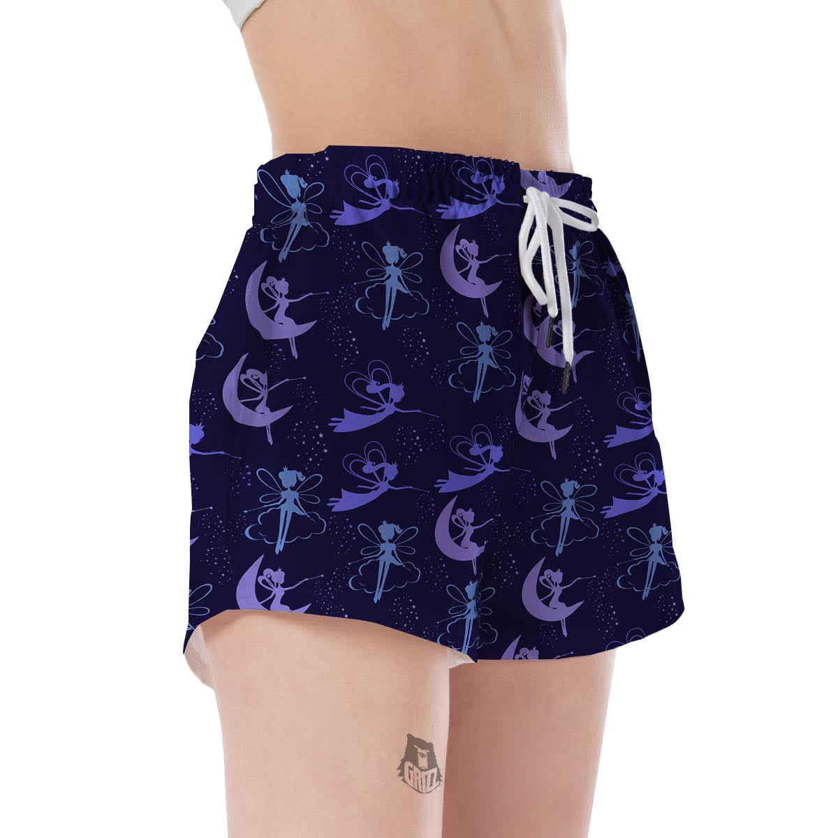 Purple Fairy Pattern Print Women's Shorts-grizzshop