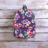 Purple Floral Print Backpack-grizzshop