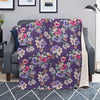 Purple Floral Print Blanket-grizzshop