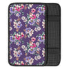 Purple Floral Print Car Console Cover-grizzshop