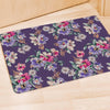 Purple Floral Print Door Mat-grizzshop