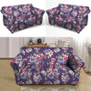 Purple Floral Print Loveseat Cover-grizzshop