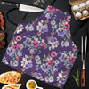 Purple Floral Print Men's Apron-grizzshop