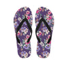 Purple Floral Print Men's Flip Flops-grizzshop