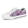 Purple Floral Print Men's Low Top Shoes-grizzshop